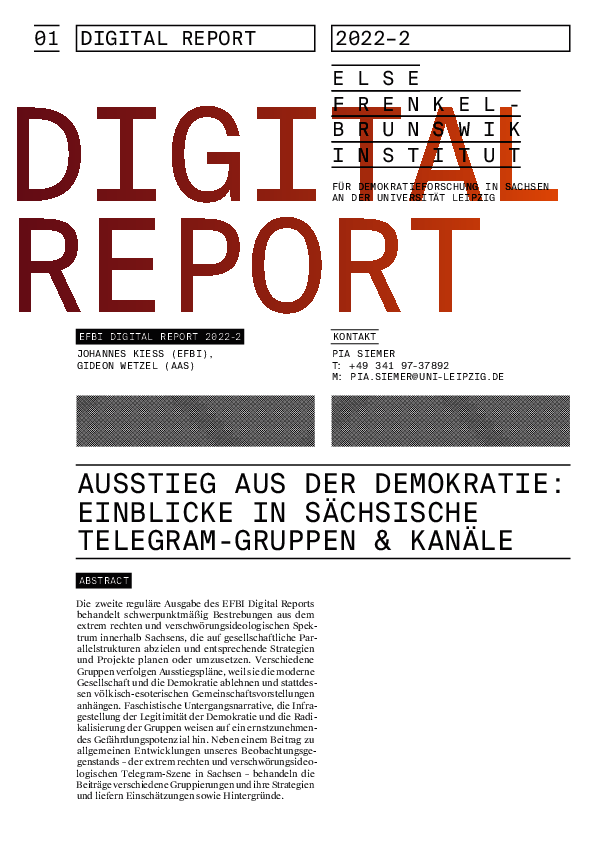 EFBI Digital Report 2: Ausstieg aus der Demokratie: Einblicke in Sächsische Telegram-Gruppen & Kanäle